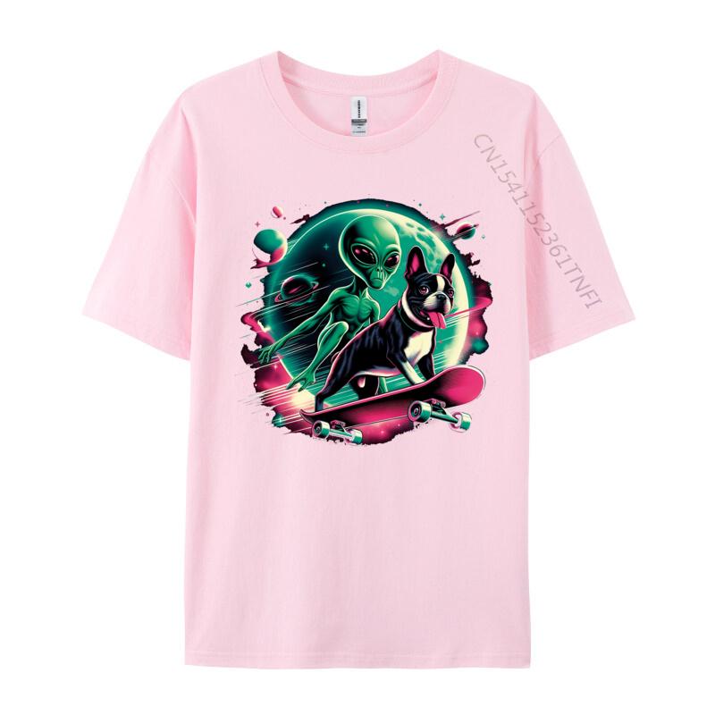 Space Skateboard Alien T Shirt Casual Tshirts Tops Tees For Men Fashionable 100 Cotton Cool T Shirts