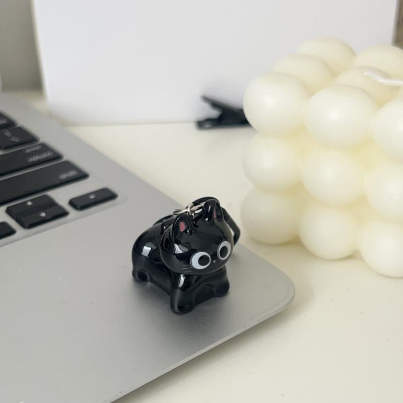 

1 Piece Q Cute Big-Eyed Cat Star Keychain Black Cat Pendant Cartoon Girlfriend Small Gift Bag Decoration Diy Accessories