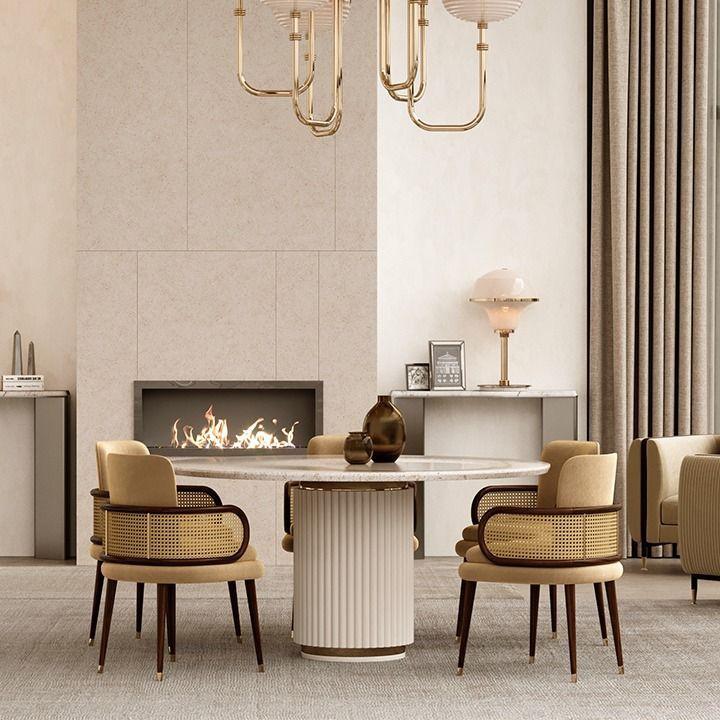 Nordic Solid Wood Armchair Rattan Living Room Chairs Home Furniture Designer Hotel Dining Chair Model Room Negotiation Chair