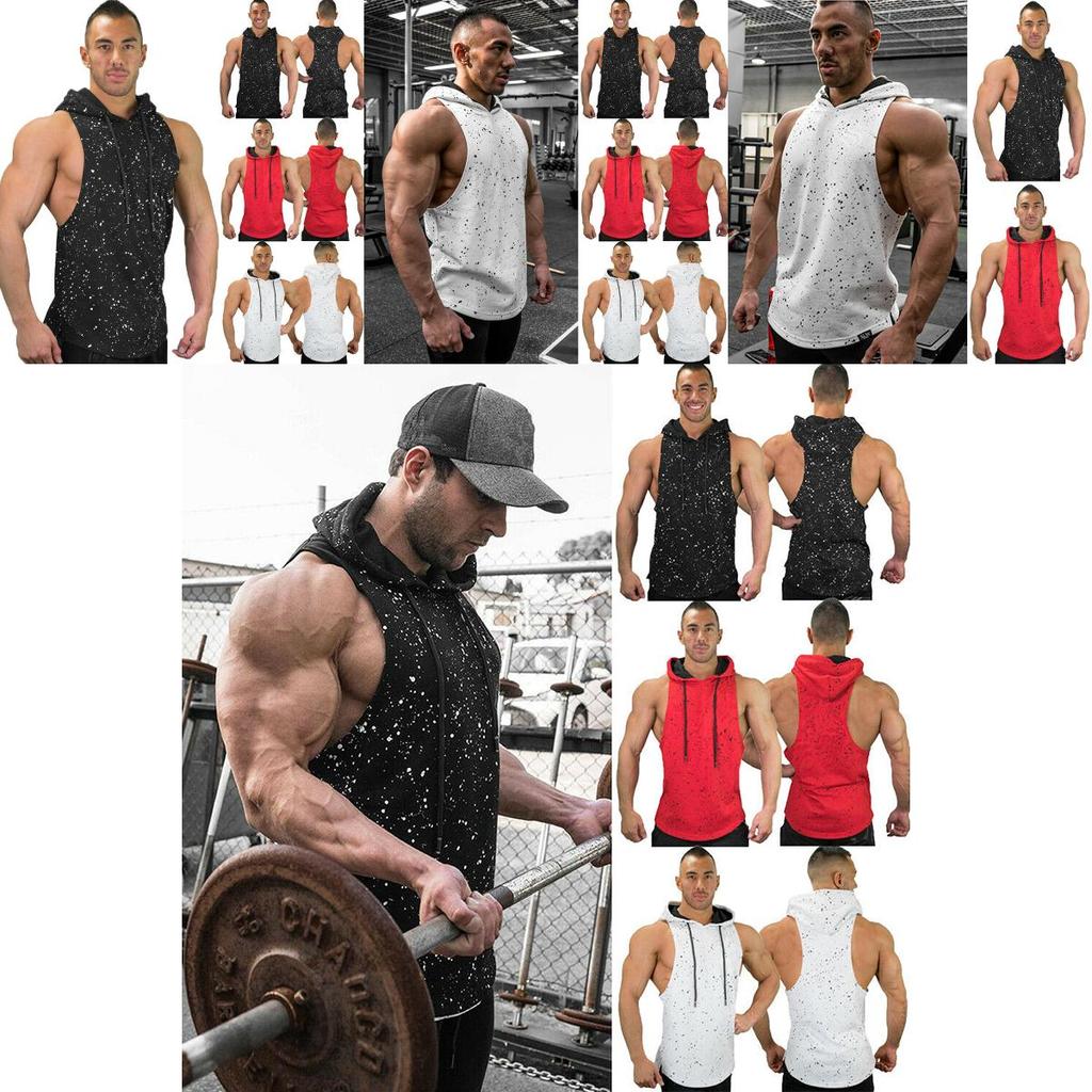 Premium Quality Men Gym Clothing Bodybuilding Stringer Hoodie Tank Top Muscle Shirt Tee