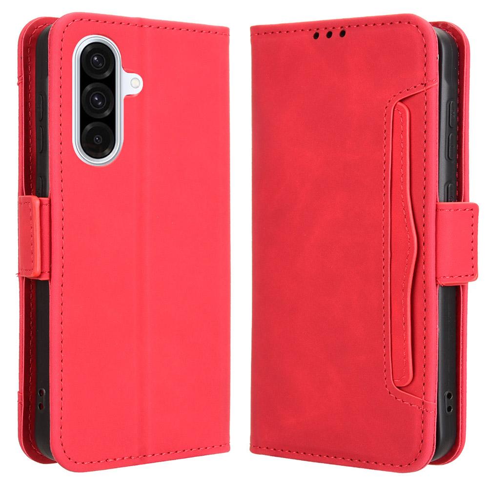

For Samsung Galaxy A36 5G Leather Case Phone Wallet Cover with Multiple Card Slots Red