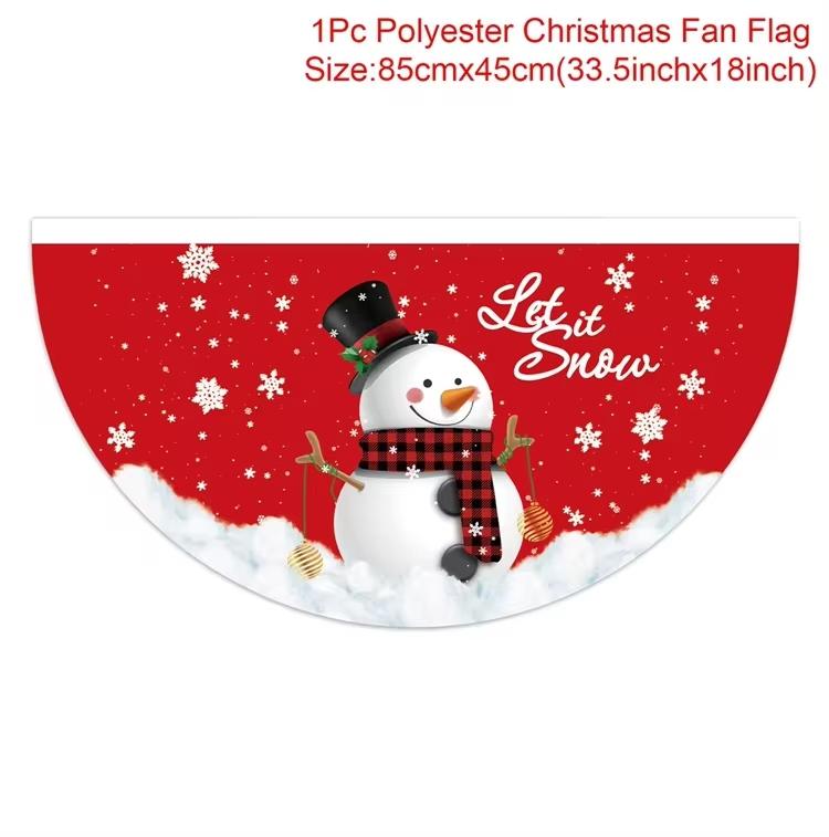 Christmas Fan-shaped Flag Banner Christmas Decor for Home 2026 Christmas Ornament Xmas Navidad Natal Noel Gifts New Year 2026