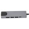 5 in 1 Type C Hub Aluminium Alloy Silver Gray High Speed USB C Dock Multiport Adapter for Type C Device