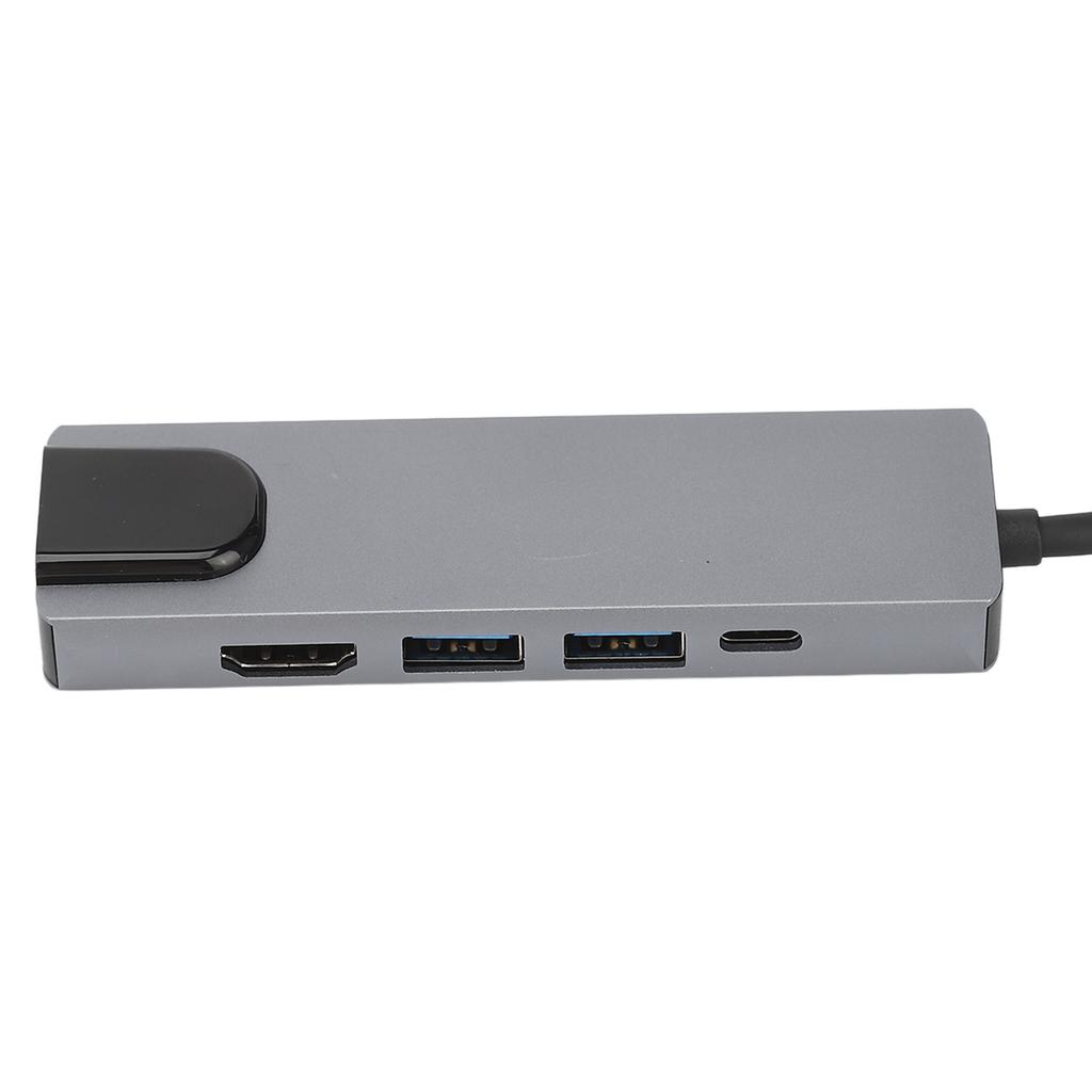 5 in 1 Type C Hub Aluminium Alloy Silver Gray High Speed USB C Dock Multiport Adapter for Type C Device