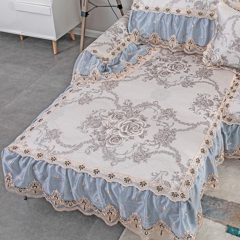 Poduszka na Sofę z Jedwabiu Lodowego Letnia Letnia Antypoślizgowa Styl Europejski Pokrowiec na Sofę All-Inclusive Letnia Mata Mata Uniwersalna na Cztery Pory Roku