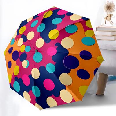 1pc Polka Dots Automatic Folding Umbrella - Portable Collapsible 8-Rib Umbrella for All Seasons Durable Canopy Yy251119126