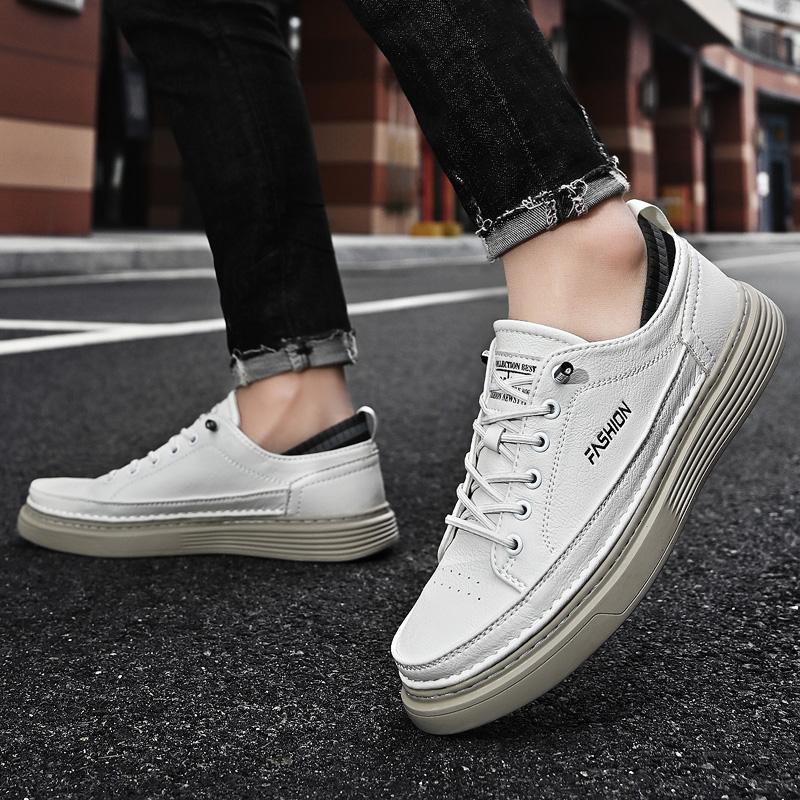 Mode 2024 Atmungsaktiv für Herren Skate Schuhe Herren Allround Männlich Bequem Leder Sneaker Klassisch Low Top Neue Herrenschuhe Freizeitschuhe