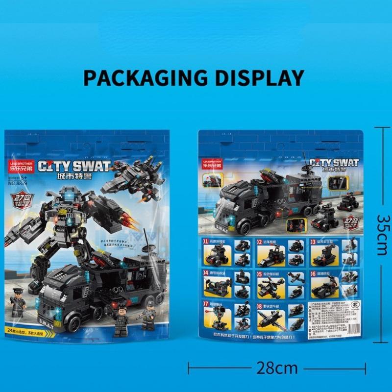 Compatible with Lego 585Pcs City Police Station SWAT Truck Car Building Blocks DIY Toys for Boys Kids Gifts