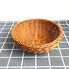 22/25cm Round Natural Fruit Baskets Food Storage Bowl Decorative Rattan Wicker Serving Basket For Dessert Snacks Bread Baskets