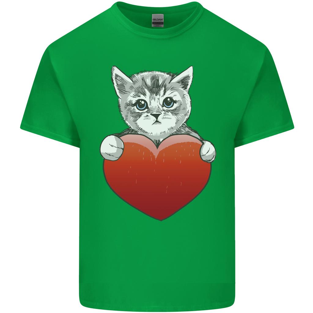 A Cute Cat With a Heart Love Valentines Day Unisexs Light Cotton TShirt