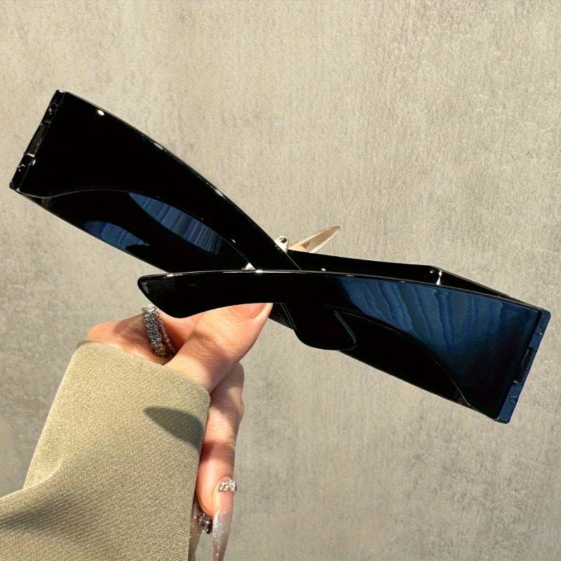 Woman Men' Futuristic Punk-Hip-Hop Glasses - Bold Geometric Rimless Frame & Gradient Suitable for Party, Casual Wear, Hip-Hop,