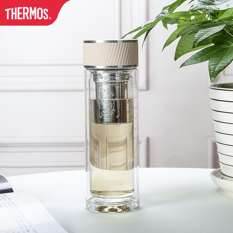 Thermos Double Wall Glass Tea Bottle