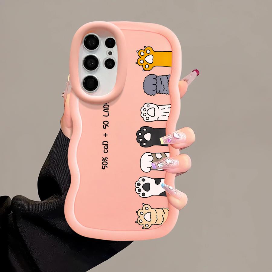 Soft Phone Cover Case for Samsung Galaxy S22 Ultra S24 S20 FE A25 S25 S21 A26 S23 Plus A55 A54 A34 A35 A24 A36 Cute Cartoon Cat