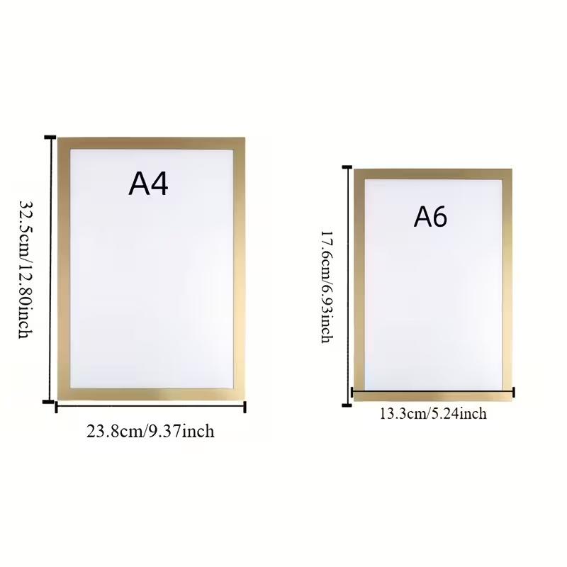 Set of 3 Magnetic Wall Frames - Self-Adhesive, Vertical Photo & Document Display, Matte B/W