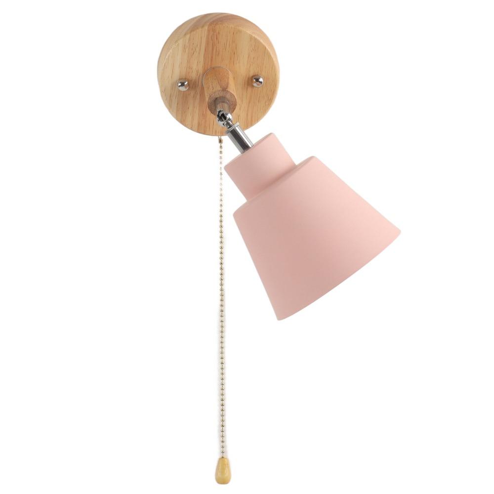 Pink Lampshade Wall Sconce Adjustable Wall Light Space Saving Sconce  Office