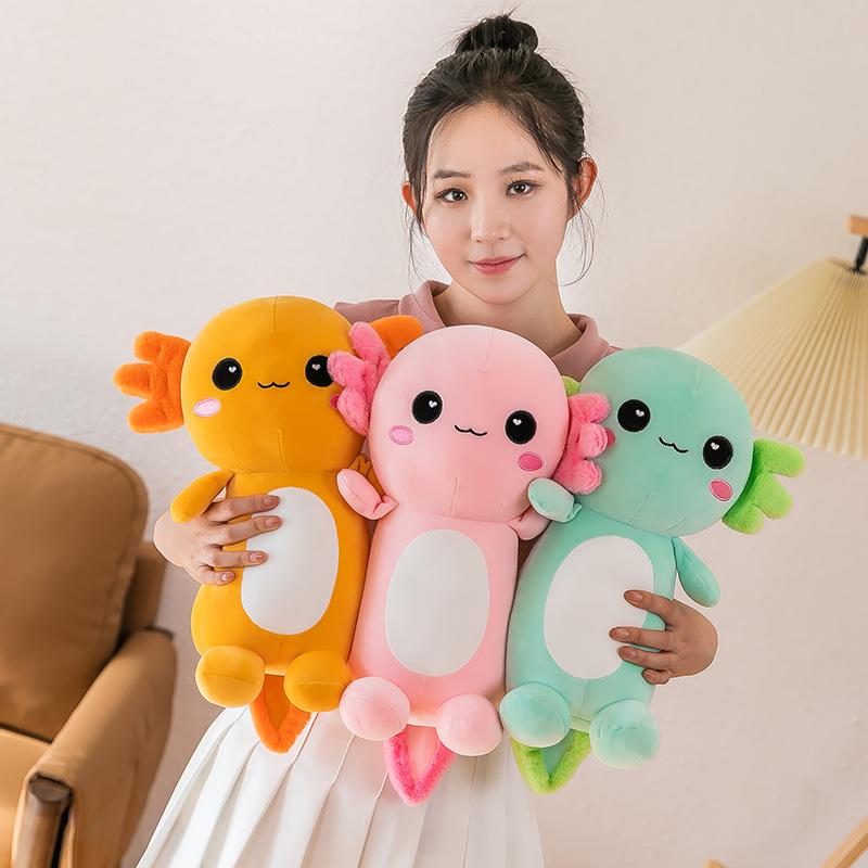 Peluche Axolotl Cartone Animato Kawaii Salamandra Super Morbida Animale Peluche Bambola Arredamento per la Casa Carino Regalo per Amici Halloween