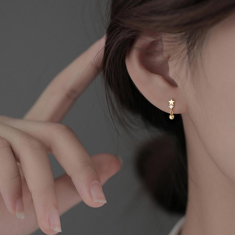 2pcs Minimal Crystal Star Ear Studs Earring Women Korean Helix Studs Tragus Cartilage Piercing Jewelry