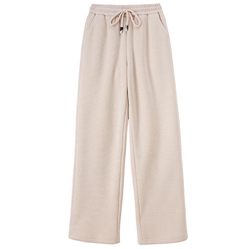 Shangdubila Women's Winter Fleece-Lined Casual Straight-Leg Trousers