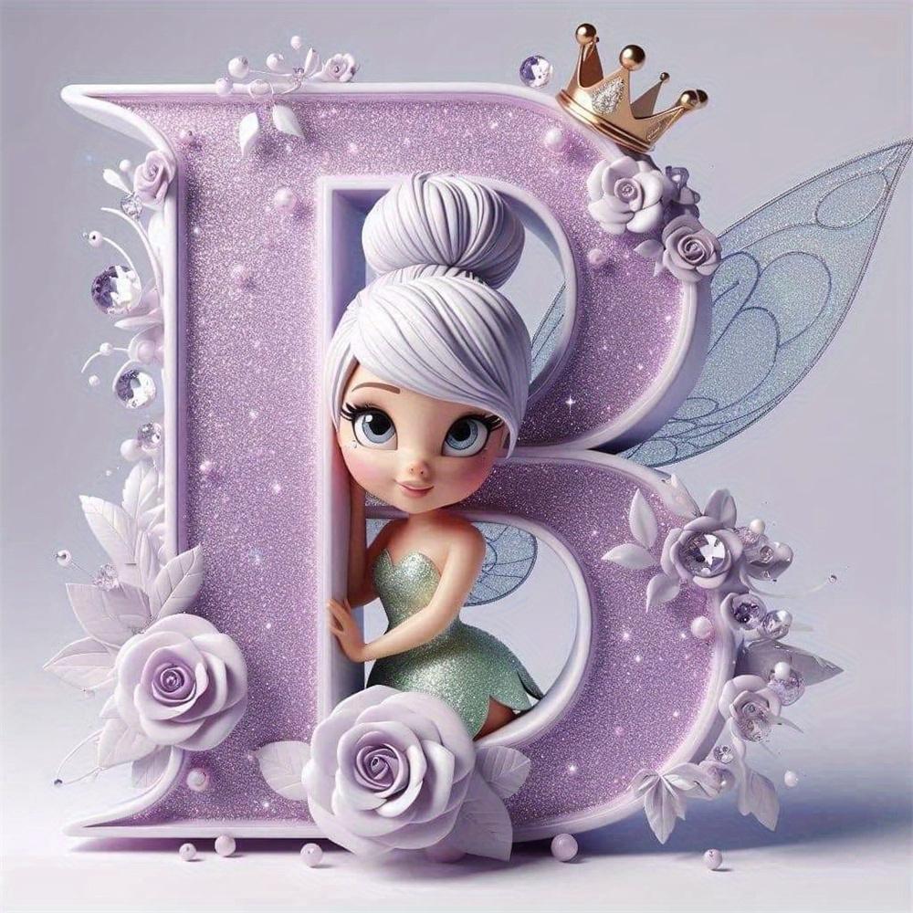 Disney Kreskówkowa Malowanie Diamentami Dzwoneczek Księżniczka 26 Liter Obrazki z Dżetów Mozaika Diamentowa Motyl Zestawy Rękodzieła Sztuka Ścienna