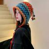 Women'S Baotou Hat Autumn And Winter Colorful Tassel Ball Tie Earmuffs Hollow Knitted Wool Hat