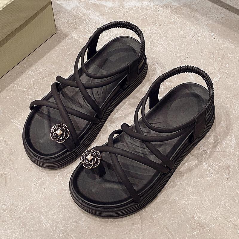 

Fairy wind platform sandals women s summer wear 2025 new summer muffin sandals women s beach sandals 40 чёрный