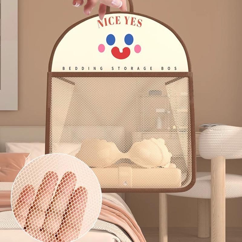 Underwear Storage Bag Wall Hanging Breathable Mesh Bag Socks Storage Bag Wardrobe Organizer Toy Doll Storage Bag With Hook