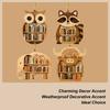 2D Animal Bookshelf Ornaments Cute Wooden Animal Owls Cows Elephants Home Decor Animal Book Ornaments For Kids Party Tree