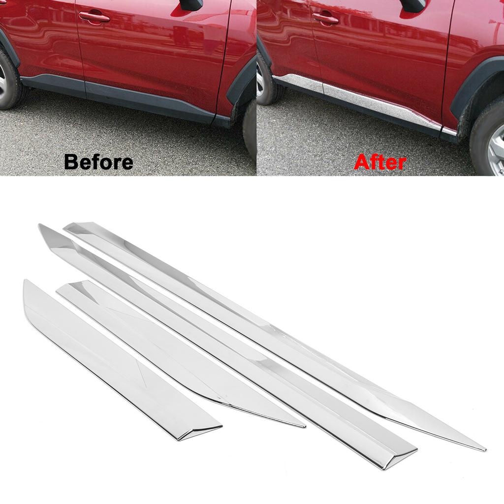 4pcs ABS Chrome Plated Body Side Molding Cover Trim Car Accessory Fit for RAV4 2019 2020