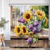 Sunflower Farmhouse Shower Curtain Farmland Truck Motivational Quote Floral Polyester Bath Curtain Country Bathroom Decorations