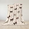 Cocoa Bows Flannel Blanket Warm Soft Halloween Christmas Couch Warm Cozy Decorative Decor Gift for All Season