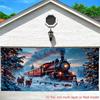 2D Christmas Polar Express Garage Door Banner with Lights & Snowmen for Festival Decor