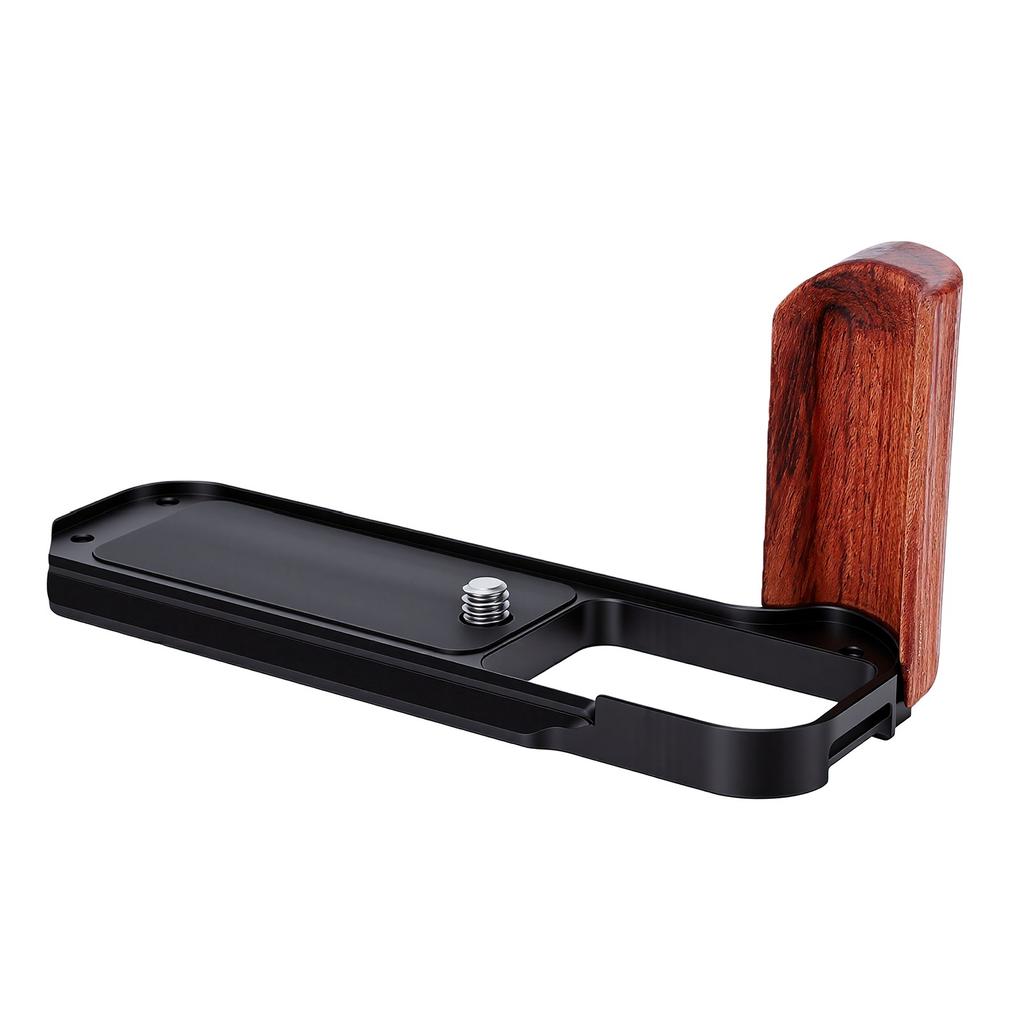Hand Grip L Bracket Fit for Fujifilm XT30III Camera Aluminum Quick Release Plate with Wood Grip 1 4 Inch Thread Hole