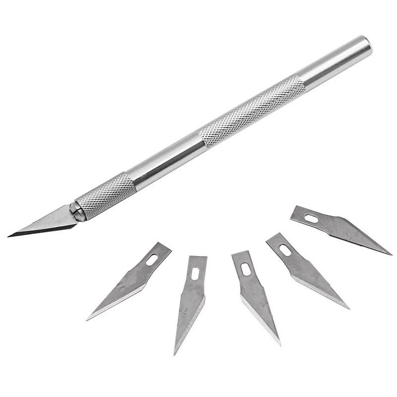 Non-Slip Metal 6 Blades Wood Carving Tools Fruit Food Craft Sculpture Engraving Utility Knife For Sta