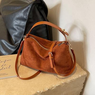 Vintage Matte Suede Niche Handbag 2025 New Versatile Women's Bag Popular Messenger Bag Shoulder Commuter Bag