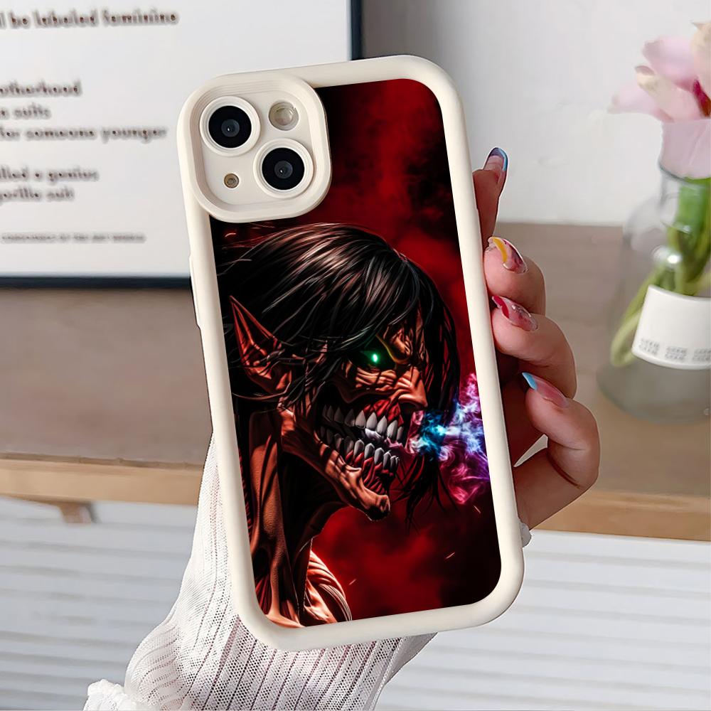 AOT Eren Yeager Verdickte TPU Handyhülle für iPhone 17 16 15 14 13 12 11 Air Pro Max Plus Bunte Hülle