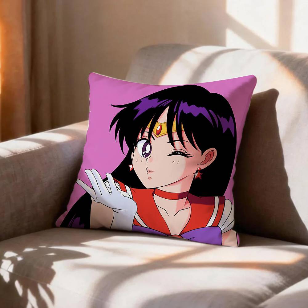 CUTE R-Rei Hino Sailor Mars  Pillow Case Pattern Printed Pillowcase For Living Room Sofa Cushion Cover