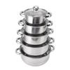 Set 5 pezzi Pentole in Acciaio Inossidabile Set di Pentole da Cucina Casseruola con Coperchio in Vetro Pentola per Brodo Pentola per Zuppa con 2 Manici