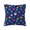 Colorful Animal Footprint Dog Paw Prints Cushion Cover  cm Velvet Throw Pillow Case for Living Room Bedding Sofa Pillowcase