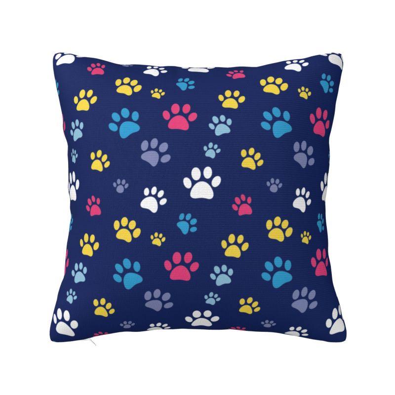 Colorful Animal Footprint Dog Paw Prints Cushion Cover cm Velvet Throw Pillow Case for Living Room Bedding Sofa Pillowcase