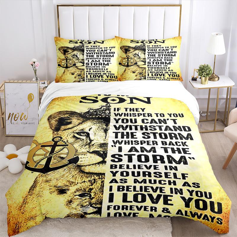3pcs Empowering Lioness Bedding Set - Includes 1 Quilt Cover and 2 Pillowcases, Comfortable Bedding with Stylish Design for Bedroom, Machine