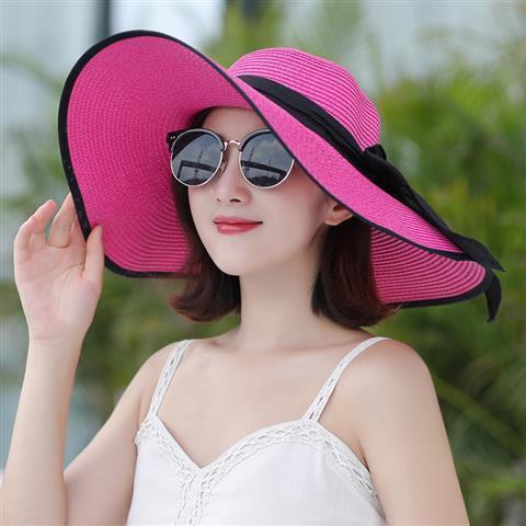 Vacation beach hat women's summer seaside straw hat sunscreen sunshade travel Korean version versatile big eaves sun hat