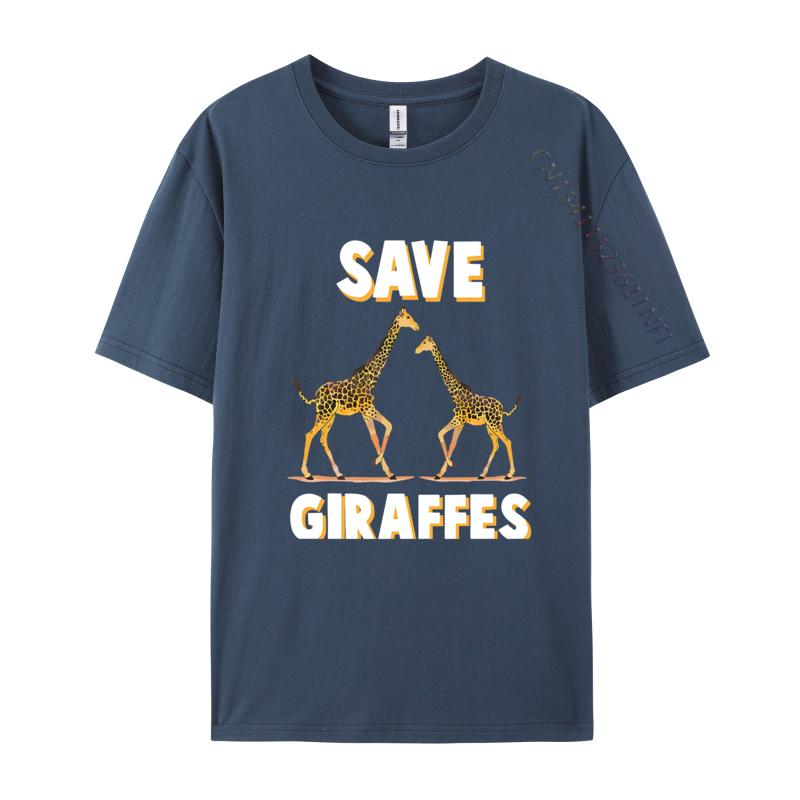 Save The Giraffes Safari Conservation TShirt Custom Funny Men Tops Tees Custom Cotton Black Graphic T Shirts