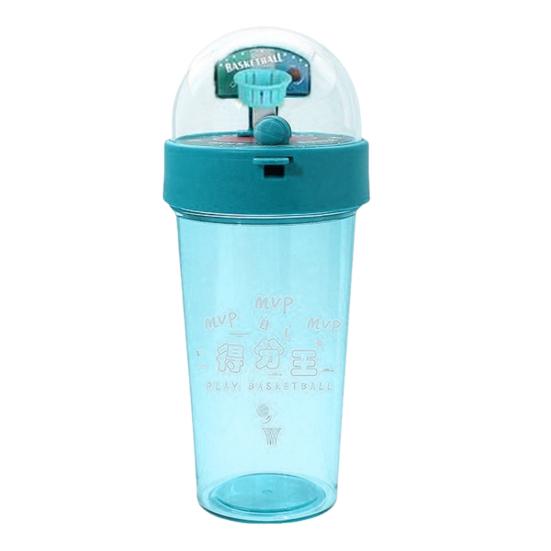 Basketball Shot Water Bottle with Mini Hoop 500ml Portable Sports Cup Creative Outdoor Gift for Kids Students