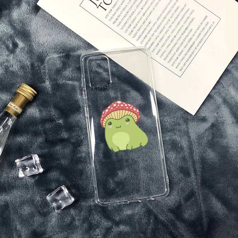 Grzyb żaba kreskówka słodki Etui na telefon Przezroczyste miękkie Dla iphone 12 11 13 7 8 6 s plus x xs xr pro max mini
