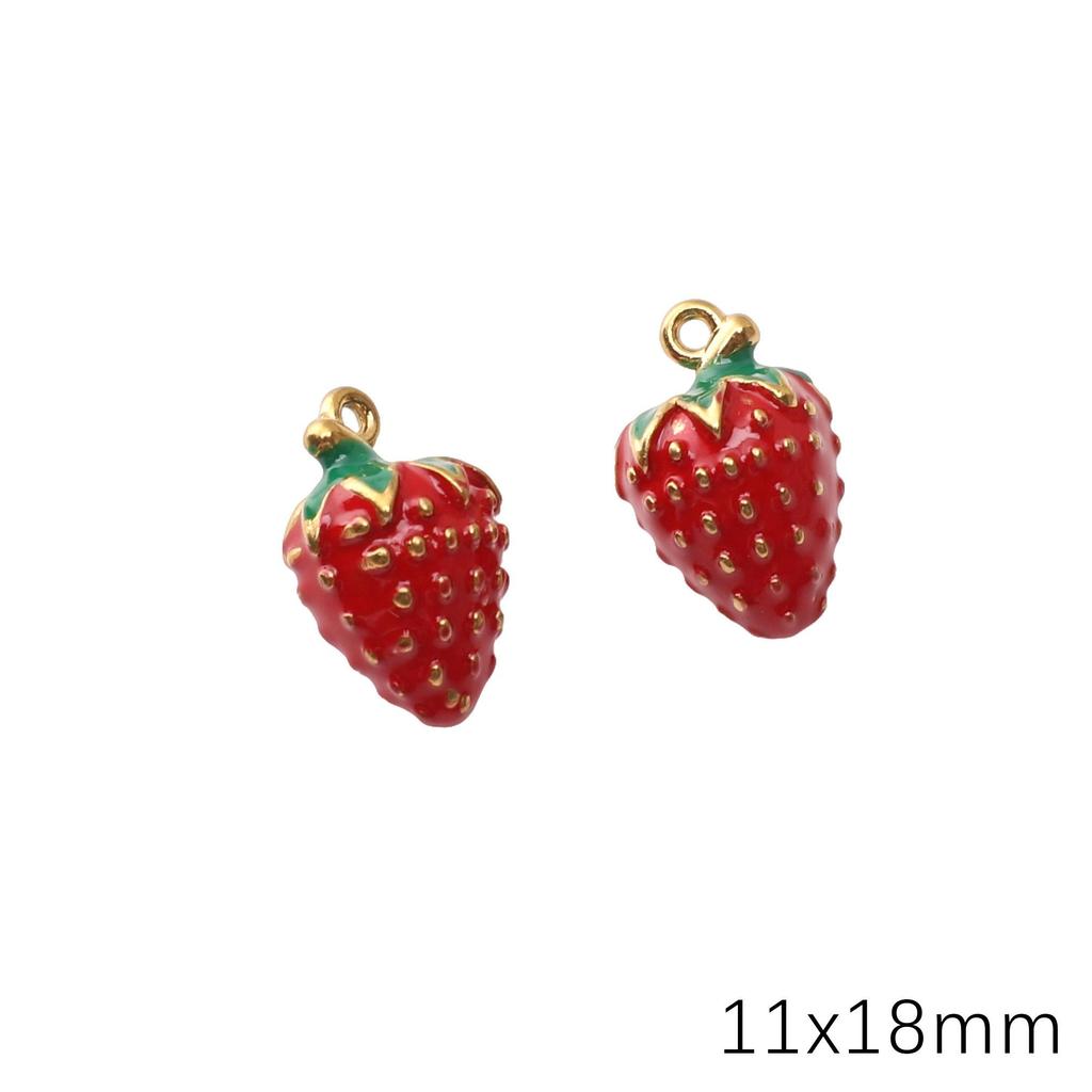 Stainless Steel Fruit Pendant Drip Oil Charm Accessories for DIY Jewelry