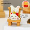 2025 Handmade Lucky Cat Ornament - Creative Cartoon Figure for Office Desk Decor and Cute Gifts