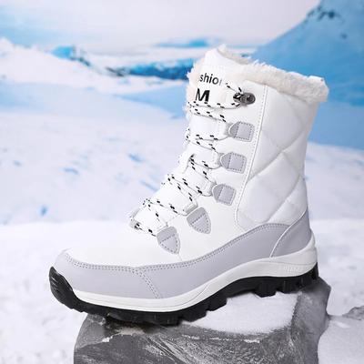 Winter Women's Snow Boots High Top Plus Velvet Women's Cotton Shoes Outdoor Warm Casual Shoes Comfortable Non-slip Hiking Boots