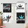 2pcs,2D Plane Printing Print Curtains Crown of King and Queen4 100% Polyester (without Rod) Festive Ldeal for Living Room and