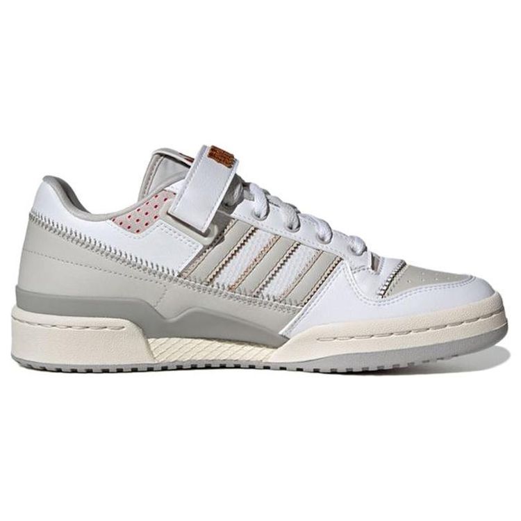 Adidas Forum Low White Grey Embroidered Unisex Sneakers Cloud-White Grey-One Mesa IE0477