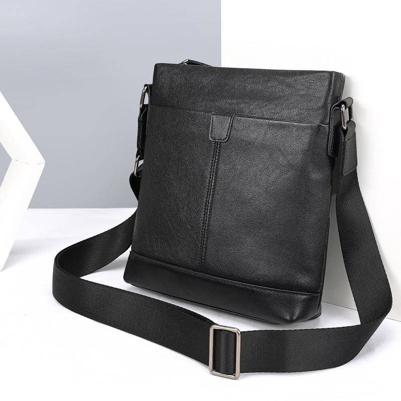 Fashionable and Simple Single-shoulder Bag Genuine Leather Casual Vertical Trendy Crossbody Bag Business Light Small Crossbody Bag